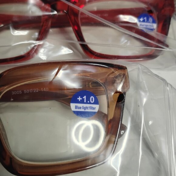 +1.0 Miyya Stylish Blue Light Reading Glasses for Women 6 Pack - Picture 6 of 13